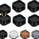 shouwuhho 4 Pack Furniture Risers Adjustable Bed Risers Heavy Duty Lifts Height 1", Square Stackable Bed Risers 1, 2 or 3 Inch for Desk Leg Table Couch Sofa Chair Bed Frame Legs Dorm, Black