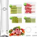 Vacuum Sealer for Food (Compact Vacuum Sealer Machine + 40 Reusable Vacuum Bags), Handheld Vacuum Food saver for 10X Preservation & Fresh, Powerful 80Kpa Portable Vacuum Sealer With 2 Seal Clips