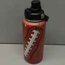 Football Water Bottle - 32oz Insulated Stainless Steel Sports Bottles - Gifts for Men Football Lovers Fan Players