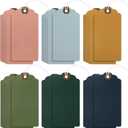 Outus 60 Pcs 4 3/4-in x 2 3/8-in Blank Large Paper Gift Tags with String and Reinforced Eyelet Wire Writable Price Tags Shipping Labels Inventory Labels(Morandi Color)