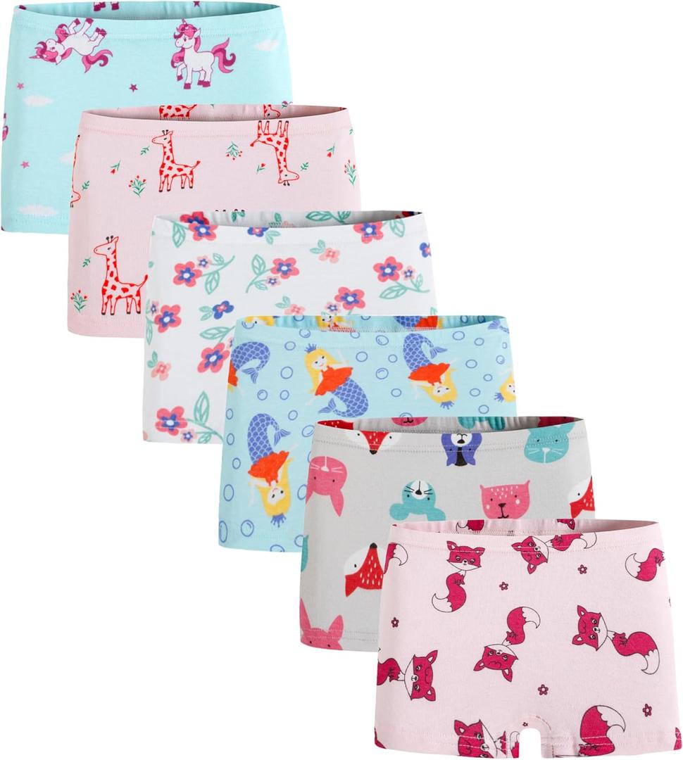 Boboking Soft Cotton Girls' Panties Boyshort Little Girls' Underwear Toddler Undies (5, Style/14)