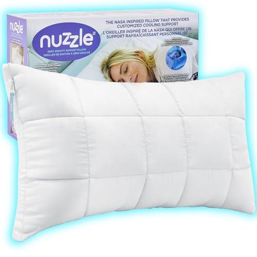 Nuzzle Cooling Adjustable Pillow Queen Size for Side Sleepers, Luxury Bed Pillow Hotel Collection - Best Adjust Height Soft Firm Pillow for Back, Stomach or Side Sleepers