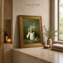 Framed Green Funny Bathroom Toilet Paper Canvas Wall Art 16X24 Inch