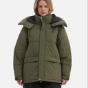 NOMADIKA Oversize Waterproof Ski Jacket Thick Snow Coats with Detachable Hood Winter Skiing Snowboard Jackets for Women Men, Size L , Olive