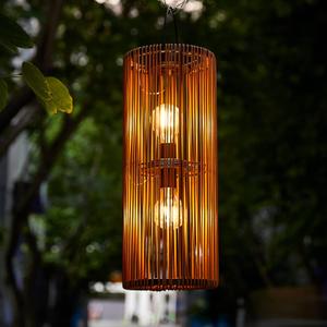 Solar Lanterns Outdoor Hanging Lantern Warm White Light Edison Style Bulb Yard Garden Wedding Home Parties Patio Decoration Waterproof Outdoor Floor Lamp Brown (Modern)