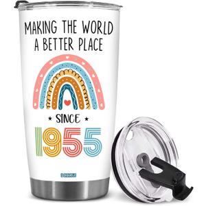70th Birthday Gifts For Women Men - 1955 Birthday Gifts - Gift For 70 Year Old Women - 70 Year Old Gifts - 70th Birthday Tumbler - 70th Birthday Decorations - Making The World Since 1955 Tumbler 20 OZ