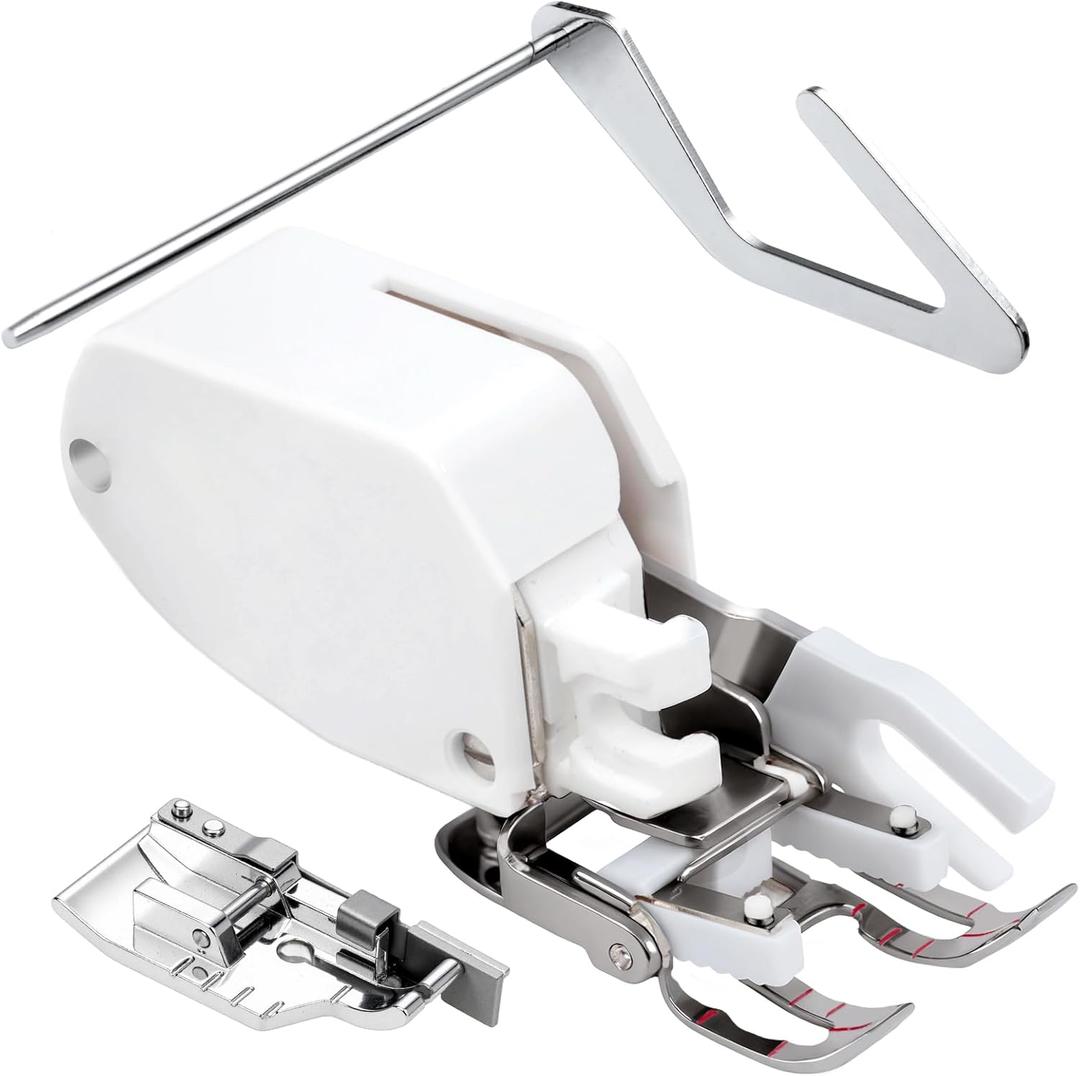 Open Toe Walking Foot W/Guide for Brother Sewing Machine Quilting and Sewing Presser Foot Stitch Through Multiple Layers and Match Prints,Fits for Brother, Janome, Singer, and More
