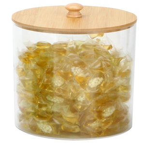 1+1 Large-Capacity Laundry Pods Container with Bamboo Lid, Clear Acrylic Powder Detergent Containers for Pods, Scent Boosters & Powder, Laundry Room Organization decor, Storage Jars Set, 6.3"L x 6.3"W x 7"H