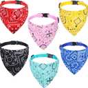 6 Pcs Cat Bandana, Adjustable Pet Bandana Collars for Cats and Small Dogs, Multi-Color Suitable for Neck Circumference 22-30cm for Pets Halloween Christmas Dress Up