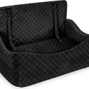 JOEJOY Dog Car Seat for Medium/Large Dogs - Reversible Dual-Sided Travel Dog Car Bed with Memory Foam, Washable Pet Booster Seat for Do gs up to 55 lbs or 2 Small Dogs, 2 Safety Leashes, Grey
