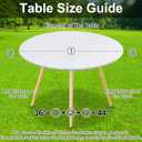 Smiry Round Picnic Tablecloth, Waterproof Elastic Fitted Table Covers for 36" - 44" Tables, Wipeable Flannel Backed Vinyl Tablecloths for Camping, Indoor, Outdoor, White
