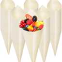 Coloch 200 Piece Disposable Wood Charcuterie Cone, 7 Inch Pinewood Food Cone Cups for Appetizer, Finger Food, Snack, Party, Wedding Catering, Buffet