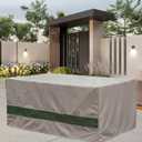 Waterproof Rectangular Patio Table and Chair Cover Beige Green 78" L X 62" D X 28" H Outdoor General Purpose Furniture Covers Patio Furniture Set Cover