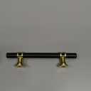 Alzassbg 10 Pack Matt Black and Gold Cabinet Pulls, 3-3/4 Inch(96mm) Hole Centers Kitchen Hardware Cabinet Handles for Cabinets and Drawers AL3097KGP-MB