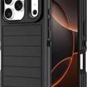 Casenplaza for iPhone 17 Pro Case Heavy Duty Shockproof Dropproof 3-Layer Full Body Protection Military Grade Rugged Tough Non-Slip Cover Case for Apple iPhone 17 Pro 6.3", Black