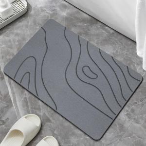 Stone Bath Mat, Diatomite Fast Drying Non Slip Stone Shower Mat, Super Absorbent for Bathroom & Kitchen, Multi-Use as Pet Mat, Easy to Clean 16"x24", Gray (Style 05-gray)