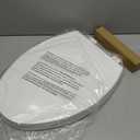Toilet Seat Elongated, Slow Close Hinges, Four Non-Slip Bumpers, Easy to Install and Clean, Durable Plastic, White Two Sets of Mounting Parts Included