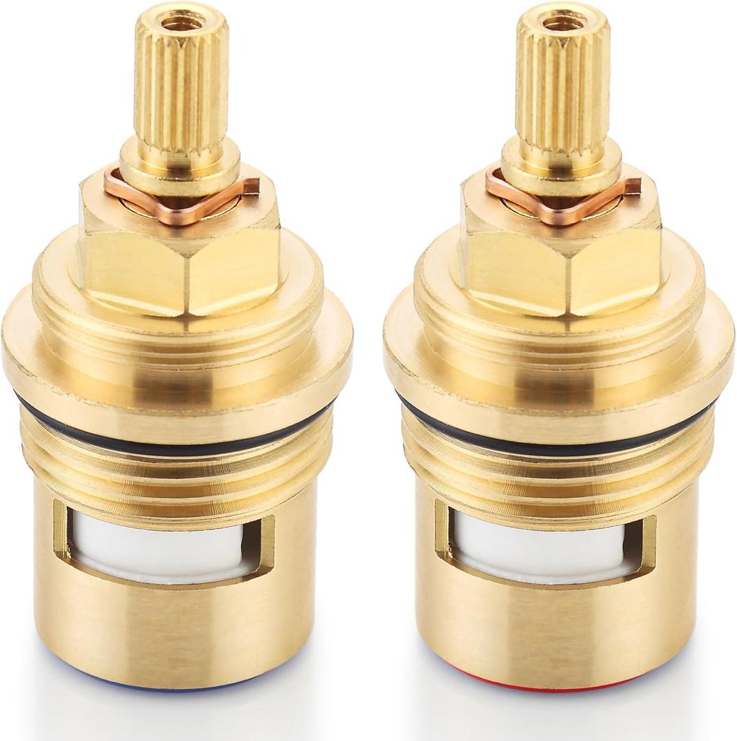 Faucet Cartridge Replacement for Kohler 1000187 1000188, Ceramic Valve Faucet Replacement Parts use in Deck Faucets with 3/4 inch Valves (Cold+Hot Cartridge)