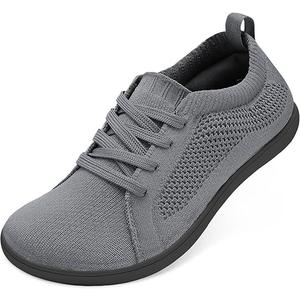 Minimalist Walking Shoes Wide Toe Barefoot Shoes Zero Drop Casual Sneakers Breathable Slip On Tennis Shoes
 15.3