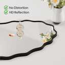 ULIKE Black Bathroom Mirror 20x30 - Shatter-Proof Tempered Glass, Wavy Metal Frame, Wall Mount Oval Mirror for Over Sink/Vanity (H or V), Matte Black Bathroom Entryway Decor