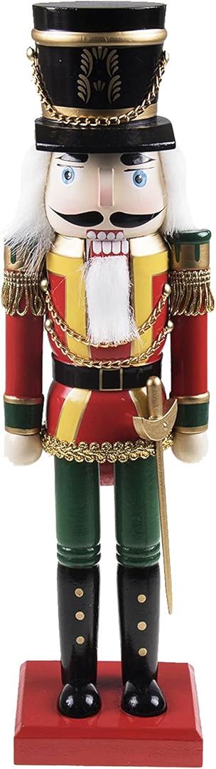 Clever Creations Soldier 14 Inch Traditional Wooden Nutcracker, Festive Christmas Dcor for Shelves and Tables
