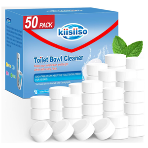 KIISIISO Toilet Bowl Cleaner Tablets 50 PACK, Automatic Bleach Toilet Tank Cleaners, Bathroom LongLasting Freshness, SlowReleasing Powerful Deodorizing & Descaling