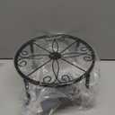 Garden Gifts Plant Lovers Gifts Black Metal Plant Stand with Anti-Slip Base Rustproof Heavy Duty Decorative Round Flower Stand Display Shelf for Indoor/Outdoor (1 Pack Glossy Black)