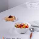 30 OZ Max Cereal Soup Bowl Set of 6, Opal Glass 7.2 inch White Ribbed Bowls for Ramen, Noodle, Salad, Fruit, Dishwasher and Microwave Safe