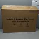 Heated Cat House for Outside, Waterproof Awning & Escape Door Heated Cat Houses for Indoor/Outdoor Cats in Winter, Elevated & Insulated Outdoor Cat Shelter for Feral Cat(Green, 25.2"x16.5"x13")