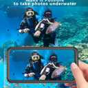 Universal Waterproof Phone Case for iPhone 6.1, Self-Check Function Underwater Pouch Dry Bag Shower Snorkeling for iPhone 15/14/13/12,15/14/13/12 Black
