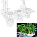 Upgrade Acrylic Aquarium Plant Holder Hanging Aquatic Plant Holder,Adjustable Hook Fish Tank Pot for Hanging Cultivation and Aquarium Decor