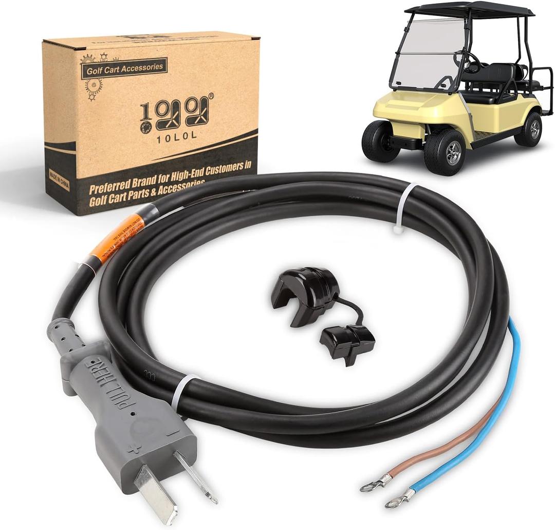 10L0L 36 Volt 2-Prong DC Charger Cord with Plug for Club Car DS, EZGO and Columbia Electric Models, OEM 101643301, 1013076, 66063-69B, 14835-G1