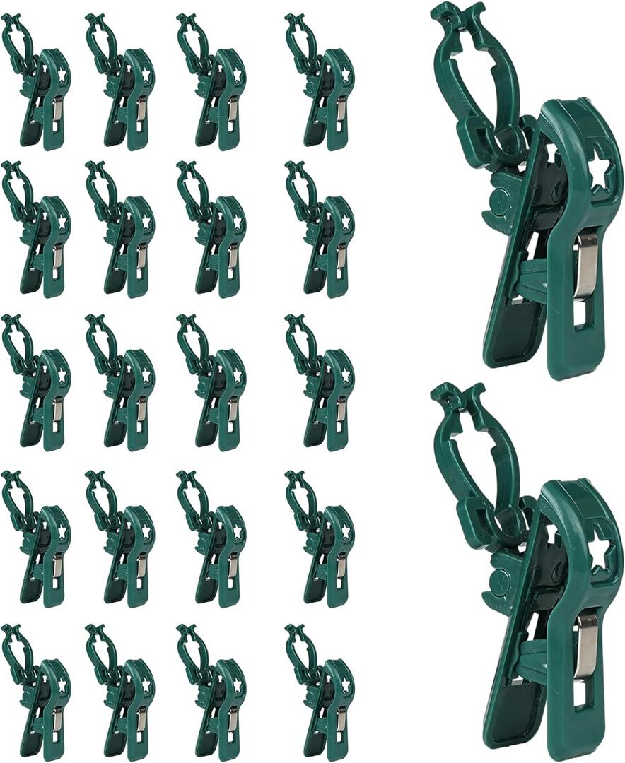 Dazzle Bright C7 C9 Christmas Lights Spring Clips, 50 Pack Universal Holiday Lights Quick Spring Clips, E12, E17 Shatterproof Weatherproof Clips for Outdoor Shingle Gutter Roof Fence