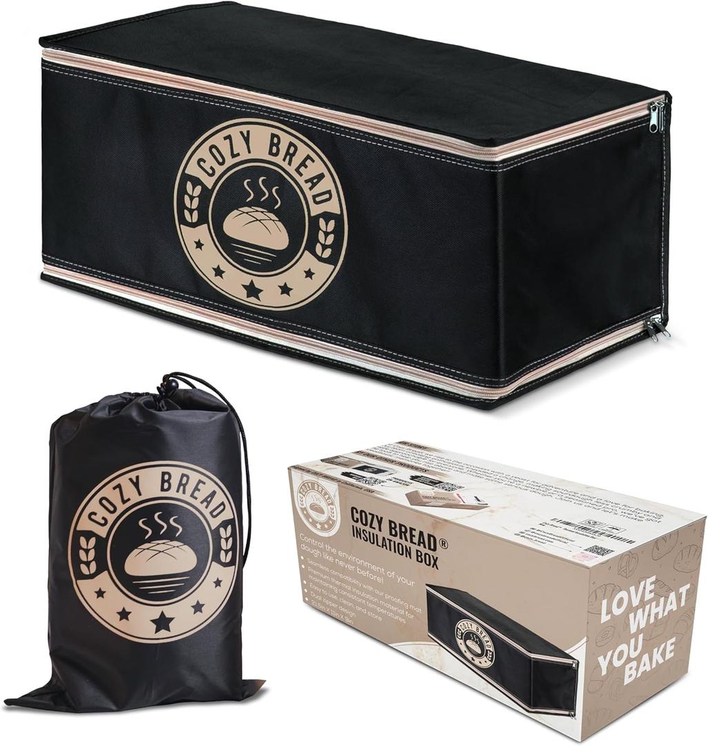 Cozy Bread Proofing Box | Compatible with 10" x 21" Proofing Mat (Heat Mat Not Included) | USA Brand, Black 