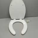 MAYFAIR 18440EC 000 Open Front Toilet Seat will Never Loosen and Easily Remove, ELONGATED, Durable Enameled Wood, White