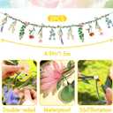 2 Pcs Flower Banner Wildflower Garland, Baby Shower Decorations, Floral for Enchanted Garden Party, Wedding Wild One Bloom Baby Shower Fairy Tale Tea Market Spring Supplies Girl Woodland Party