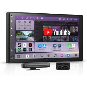 A7 7'' QLED Android Double DIN Car Stereo Built-in 4G LTE, Wireless CarPlay & Android Auto, WiFi/USB Tethering,Hi-Fi DSP, Optical Output, 4V Pre-Out, AI DriveChat, with OBD2 Scanner, S8Gen4