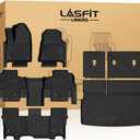LASFIT Floor Mats & Trunk Mat for Jeep Wagoneer 2022-2025 8 Seaters (NOT for 7 Passengers/Wagoneer L/Wagoneer S) All Weather Custom Fit Car Floor Liners Black