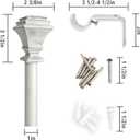 White Wooden Curtain Rods Adjustable 36-72 Inch for Windows 24-68 Inches, 1 Inch Boho Decorative Curtain Rod with Cottage Square Finials, Farmhouse Style Heavy Duty Window Drapery Rods
