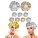 Fomiyes 9pcs Conditioning Foil Heat Cap: Hair Steaming Hat Thermal Hair Processing Cap for Women Straight and Curly - Deep Conditioning Heat Hat for Salon and Home Use