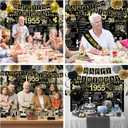 70th Birthday Decorations for Men, Black Gold Back In 1955 Birthday Banner Decorations, Vintage 70th Birthday Table Decorations, Cake Topper, Balloons, Backdrop, Sash Party Supplies for Men