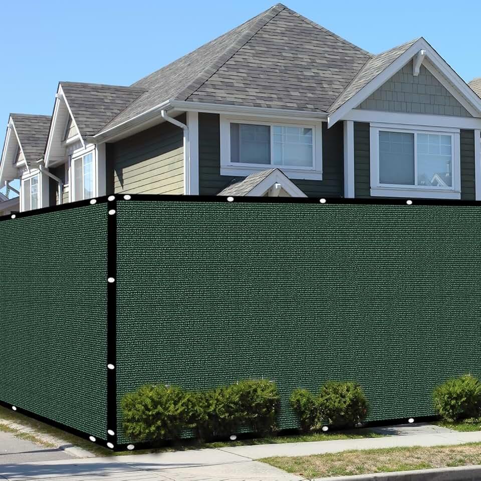 5' x 50' Privacy Screen Fence Mesh Shade Net Windscreen Fabric Cover for Wall Garden Yard Backyard Outdoor Home Decoration(Green) (