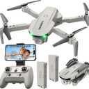 SIMREX X800 Drone with Camera for Adults Kids, 1080P FPV Foldable Quadcopter with 90° Adjustable Lens, RGB Lights, 360° Flips, One Key Take Off/Landing, Altitude Hold, 2 Batteries, Grey