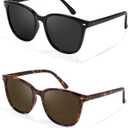 Myiaur Polarized Sunglasses for Women, Trendy Square Shades with UV400 Protection Sun Glasses for Daily (2 Pack)