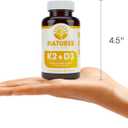 Vitamin K2 (mk7) with D3 Supplement for Best Absorption - 2-in-1 Support for Heart Health and Strong Bones | Vitamin D & K Complex | D3 5000 IU + K2 100 mcg | GMO & Gluten Free - 60 Count