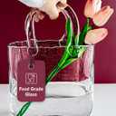 OLEEK Purse vases for Flowers (Handmade) Glass Bag vase -10 Inches- Blue for centerpieces & Fish Bowl - Handbag Unique Flower vase Decorative - Glass Handbag vases for Cute Room Decor (Clear Transparent)