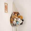 Novel Stuffed Animal Hammock Corner Hanging Net for Stuff Aniaml Storage Macrame Toy Display Plush Toy Holder-Perfect for The Tiny Space Walls (Cream, XXL)