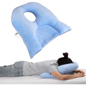 Face Down Pillow for Sleeping, Prone Pillow for Vitrectomy or Retinal Surgery, Adjustable Height Prone Face Down Sleep, Retina Lying Eye Surgery Recovery (Dot-Light Blue)