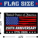 2 x 250TH Anniversary Party Flag, 3x5 Feet Outdoor Flag | with 2 Brass Grommets, for Garden Patriotic Balcony Decor