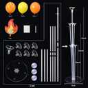 Fire Balloon Party Decorations,Fire Balloon Stand Kit 2 Sets on Table,2 Fire Foil Balloons with Orange Yellow Latex Balloons for Birthday Baby Shower Party Decorations